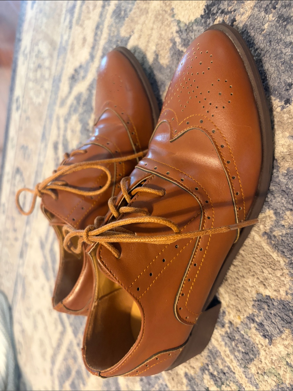 Classic Boy’s Cognac Leather Wingtip Oxfords